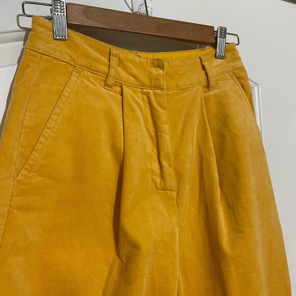 NWT ASOS Mustard Textured Barrel Capri Pant Yellow Size 2 Culotte - Picture 5 of 12